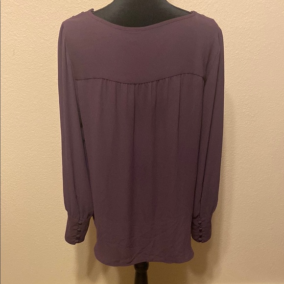 Purple Relaxed Long Sleeve Blouse - Picture 4 of 8